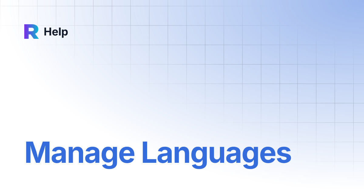 Manage languages help